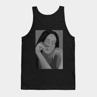 Black and white girl portrait Tank Top